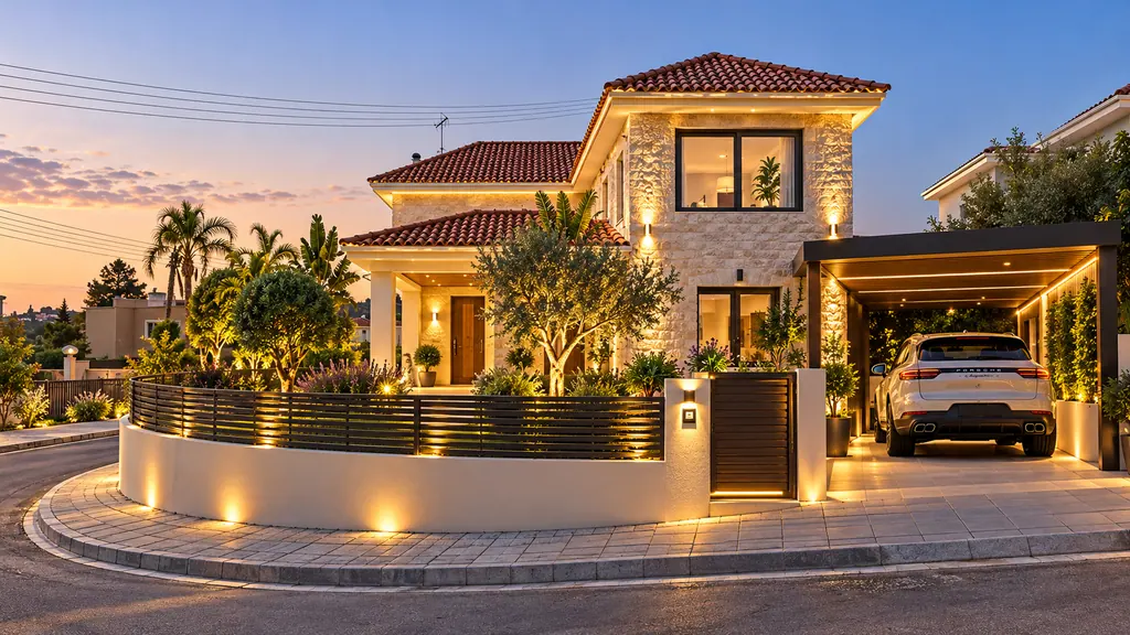 Serina Heights at dusk, seen from the street