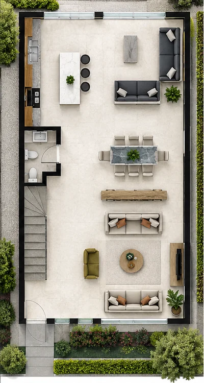 Villa A1, ground floor plan