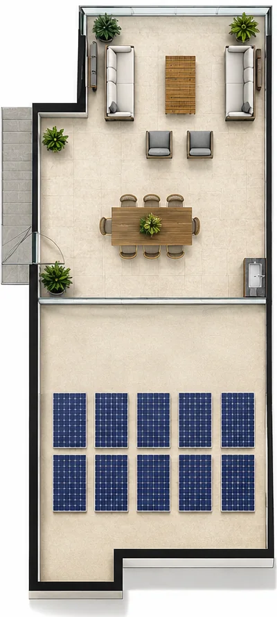 Villa A1, roof garden plan