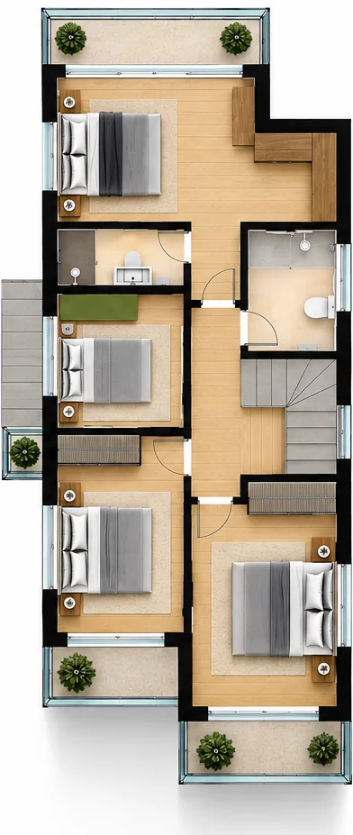 Villa A2, first floor plan