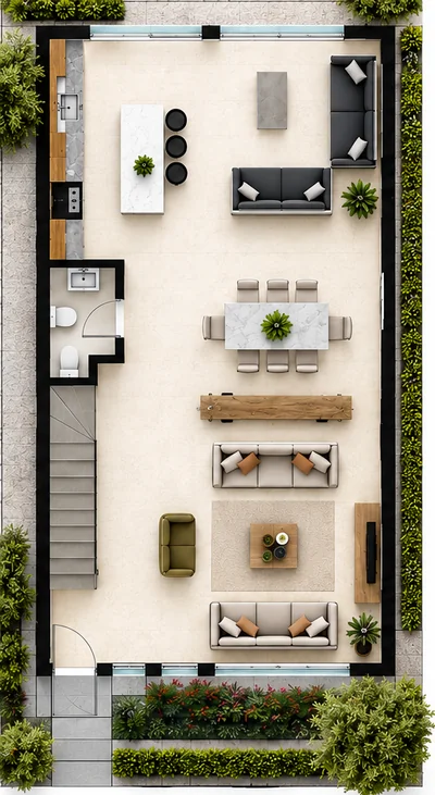 Villa A2, ground floor plan