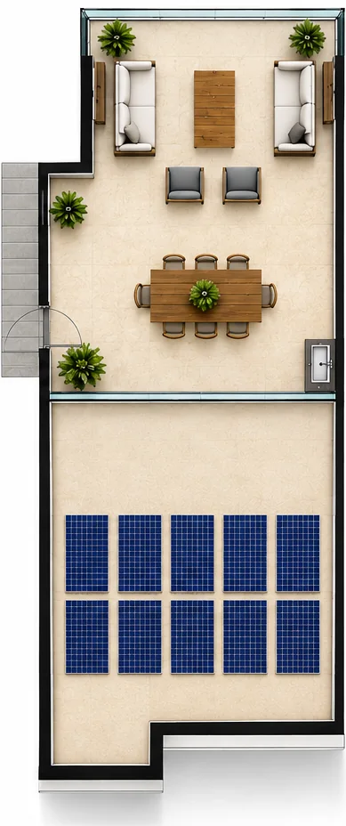 Villa A2, roof garden plan
