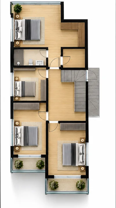 Villa B1, first floor plan