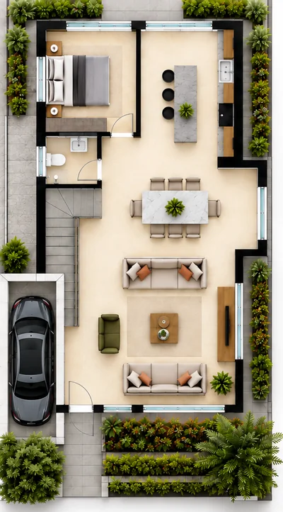 Villa B2, ground floor plan