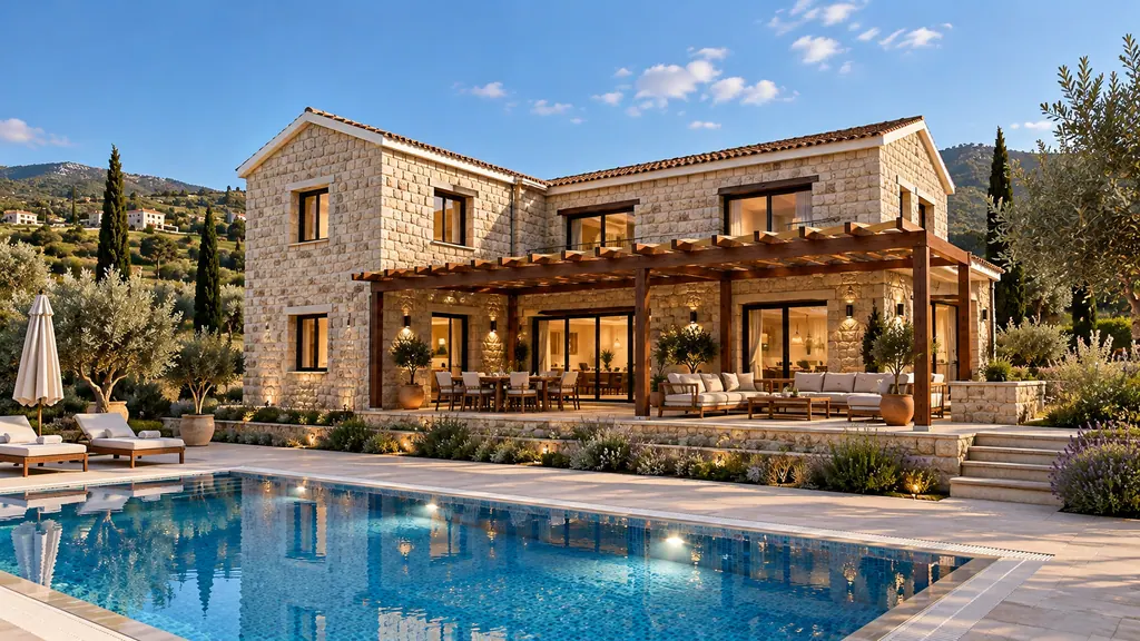 Stone villa with its private pool